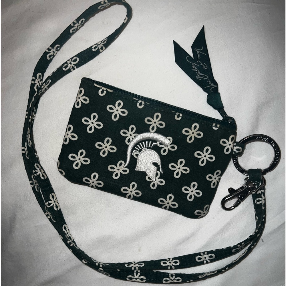 Vera Bradley Michigan State Lanyard ID Wallet